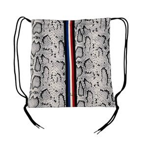 NWT Pam & Gela Snake Skin With Stripes Drawstring Cinch Bag